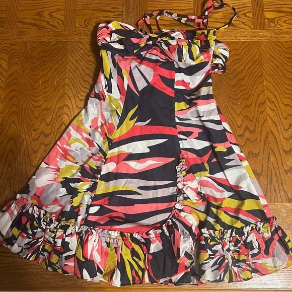 NEW Ted Baker Merus Convertible Silk Blend Halter Ruffle Dress Sz 2 or US 6 - Picture 4 of 14